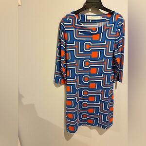 Tracy Negoshian Blue and Orange Geometric Top